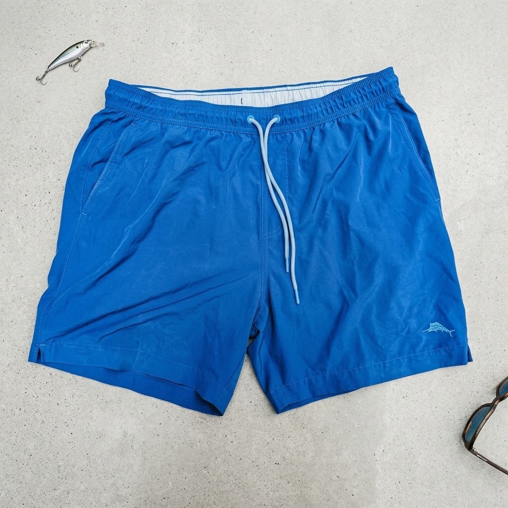 Tommy Bahama Men's L Swim Trunks Navy Old Money Vacationcore Resort Y2K